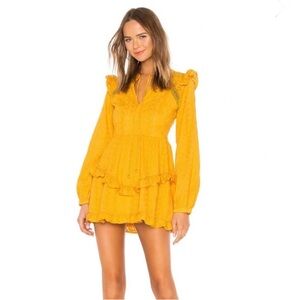 Tularosa Lisa Dress in Mustard, Size XS